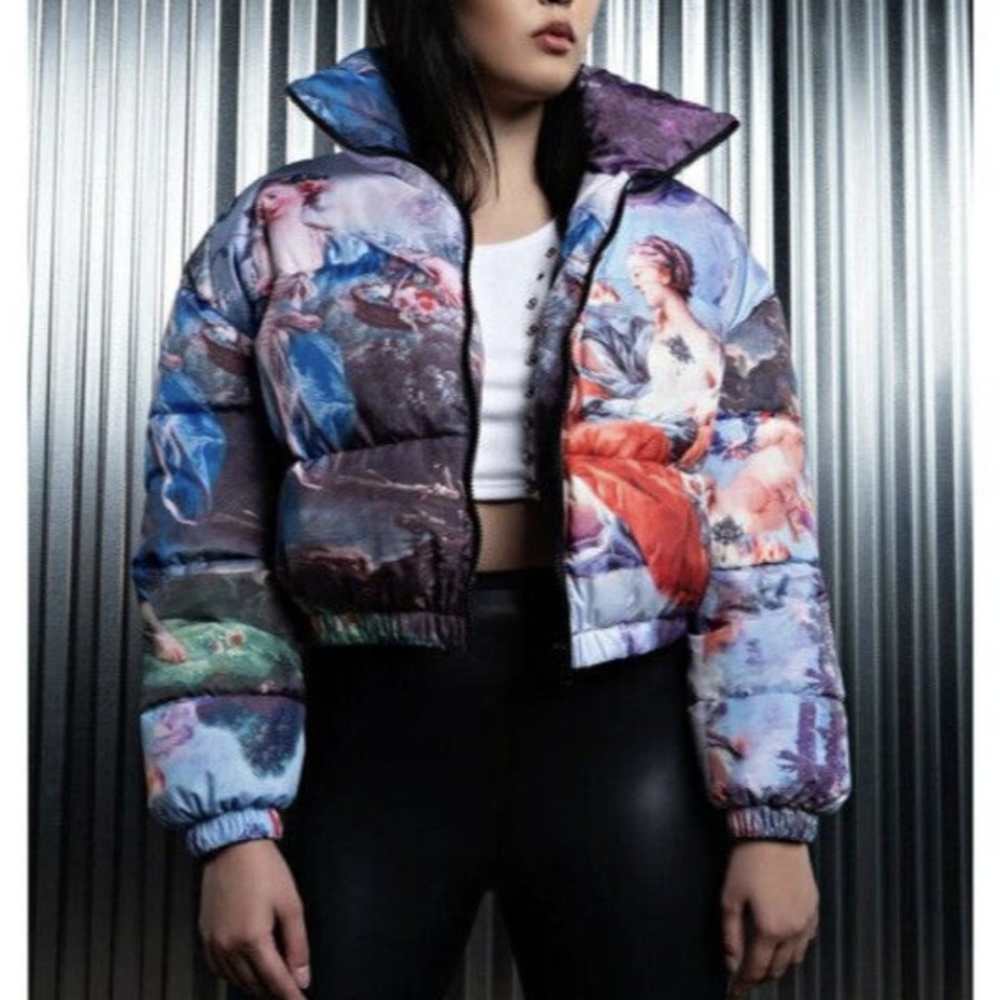 Azalea Wang Rennaisance Art Puffer Jacket Angel Heaven Celestial Cherub S